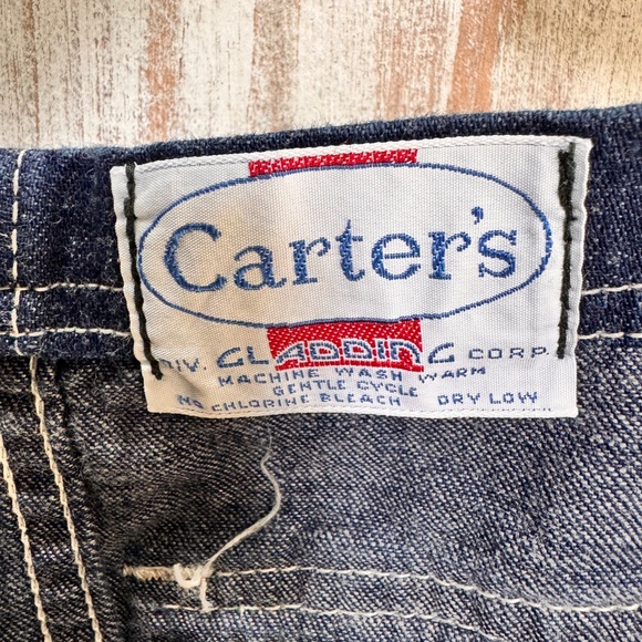 Vintage Carter's Watch The Wear Overalls Adjustable‎ Blue Denim Altered READ - Picture 7 of 16